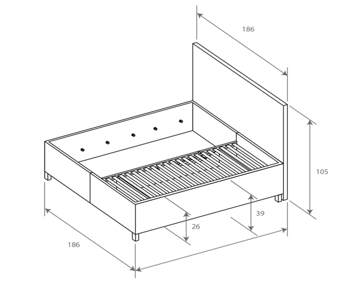 Rozměry - postel MERCURY PL