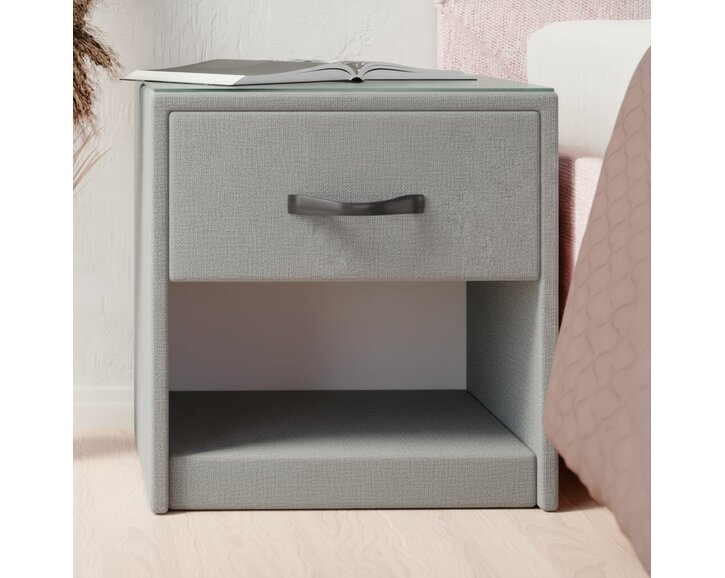 Čalouněný noční stolek jednozásuvkový Čalouněný noční stolek jednozásuvkový