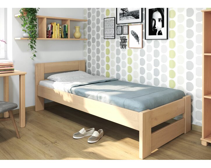 Design - jednolůžko z masivu Ela, masiv buk