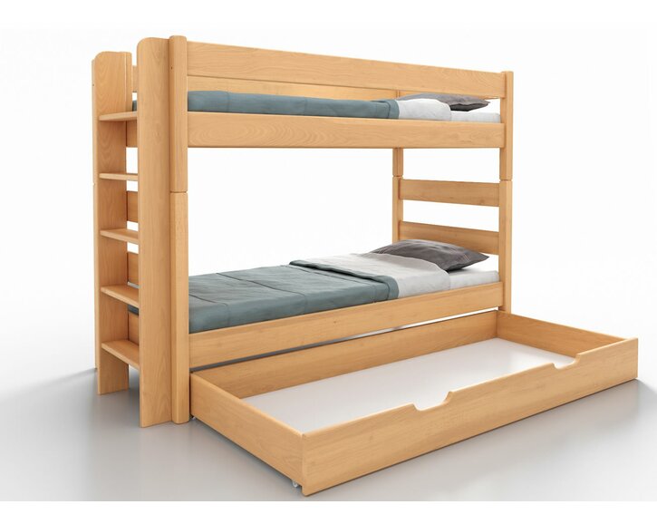 Poschoďová postel pro 2 děti JUNIOR 3, LEVÁ, masiv buk