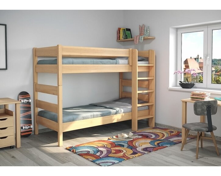 Patrová postel pro 2 děti JUNIOR 1, masiv buk