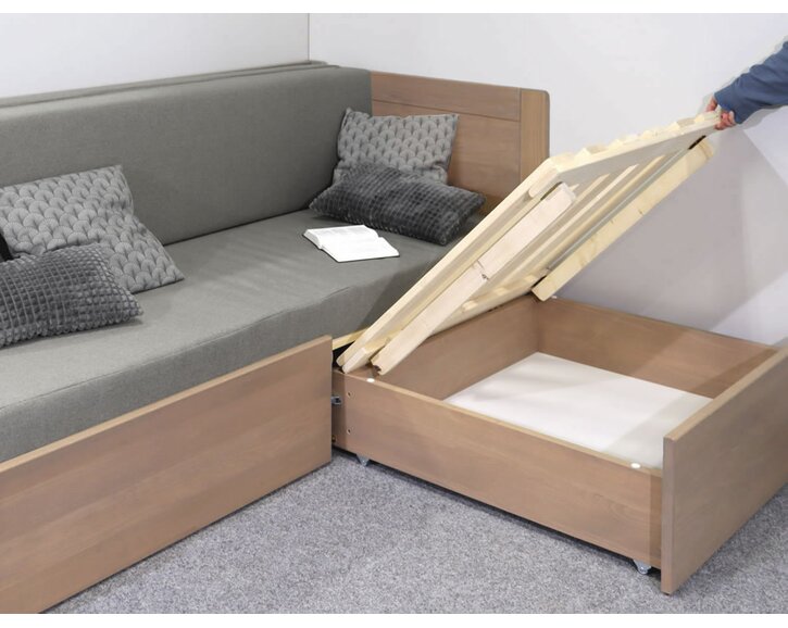 Přístup do úložného prostoru postel Sára s vysokými čely