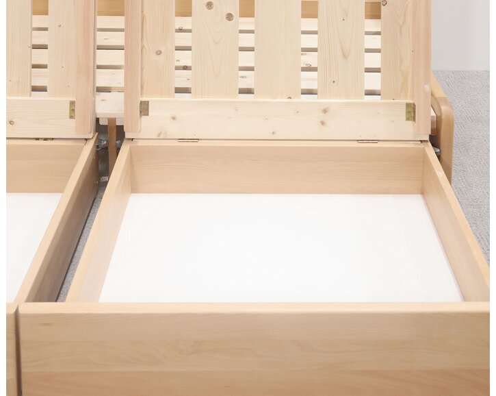 Rozkládací postel s úložným prostorem FLEXO - bez čel, masiv buk