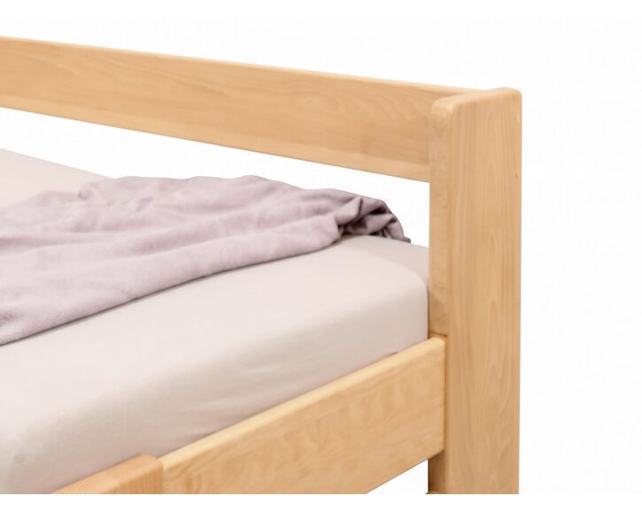 Zvýšená postel jednolůžko MIVA s bočním čelem 100x200, masiv buk