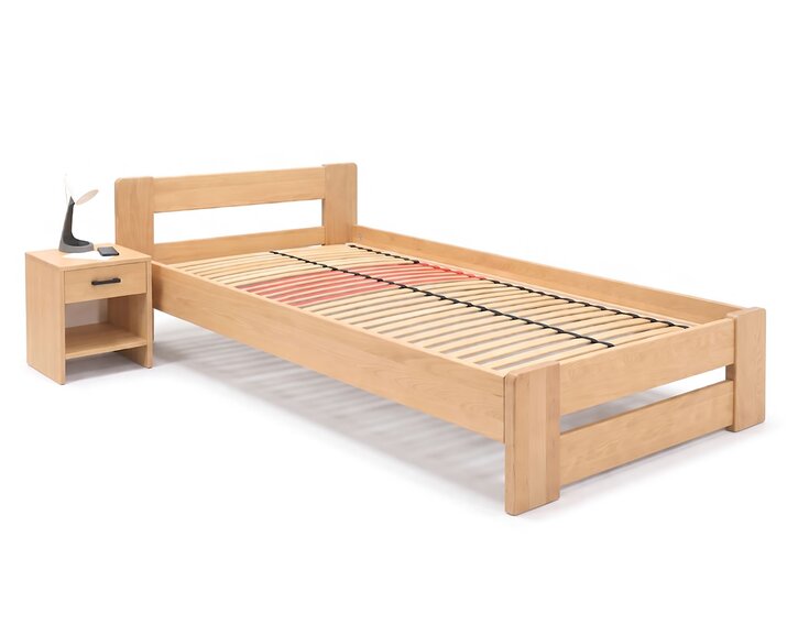 Zvýšená postel jednolůžko MIVA, 140x200, masiv buk