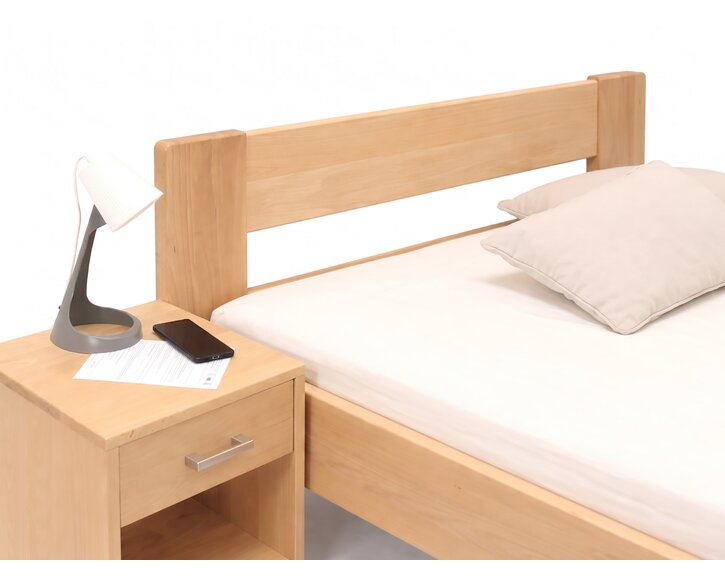 Zvýšená postel jednolůžko MIVA, 140x200, masiv buk