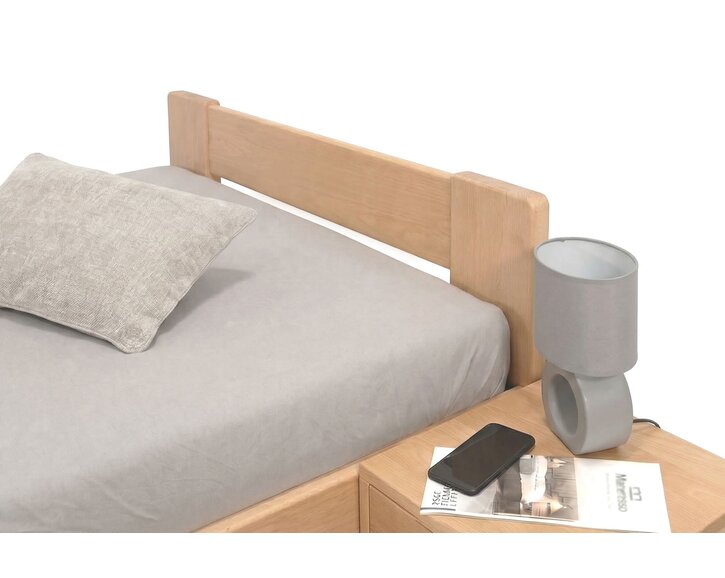 Zvýšená buková postel s roštem MIVA pravá, 100x200 Zvýšená buková postel s roštem MIVA pravá, 100x200