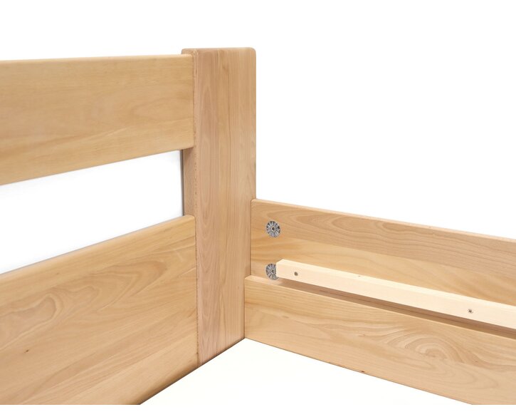 Zvýšená buková postel s roštem MIVA pravá, 100x200 Zvýšená buková postel s roštem MIVA pravá, 100x200