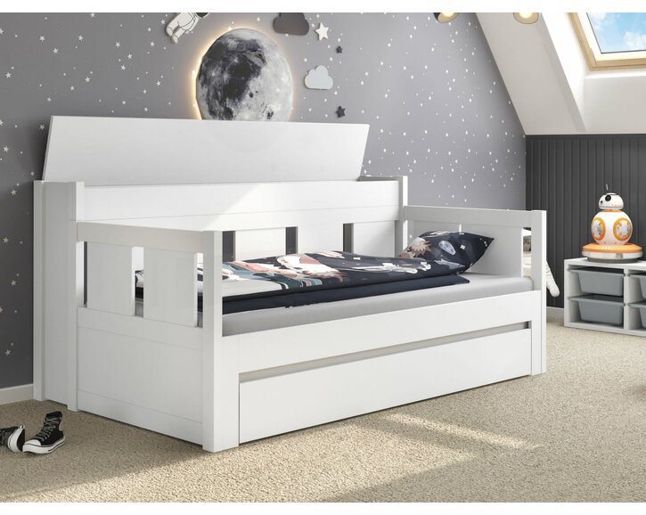 Rozkládací postel BONDI, masiv borovice-bílá Rozkládací postel BONDI, masiv borovice-bílá