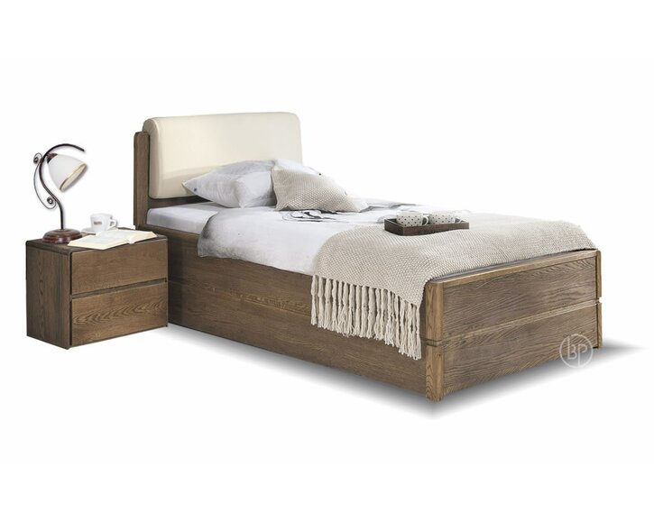 Postel z masivu s úložným prostorem Atlantik, masiv dub tmavený