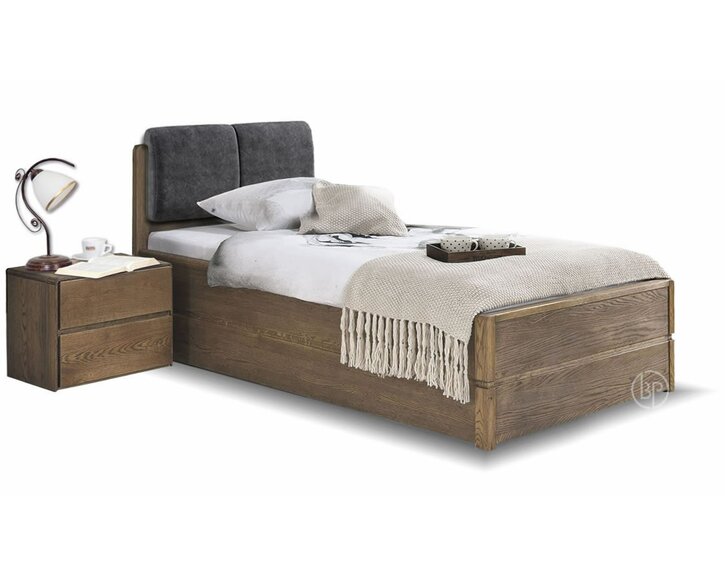 Postel z masivu s úložným prostorem Atlantik, masiv dub tmavený