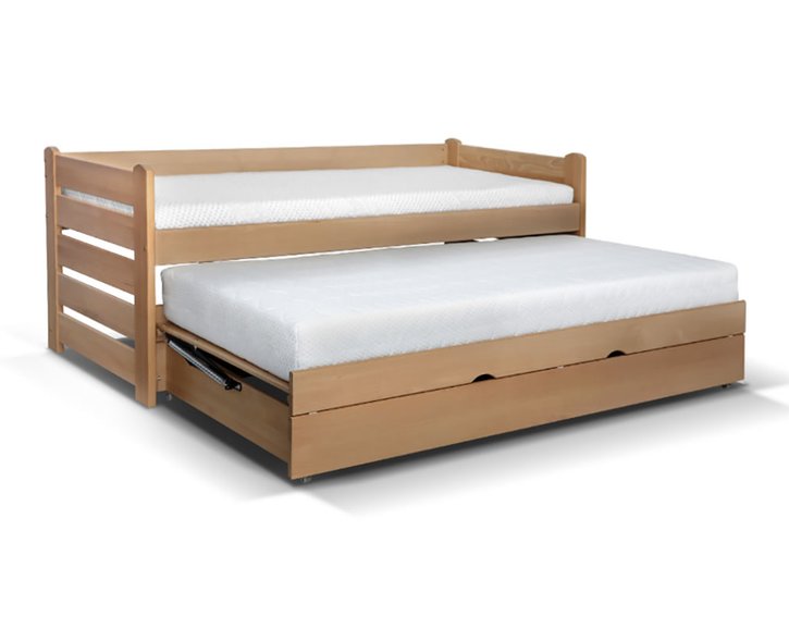 Rozkládací postel s úložným prostorem Doublemax, masiv buk Rozkládací postel s úložným prostorem Doublemax, masiv buk