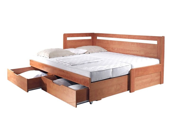 Rozkládací postel s úložným prostorem TANDEM KLASIK levá - oblá Rozkládací postel s úložným prostorem TANDEM KLASIK levá - oblá