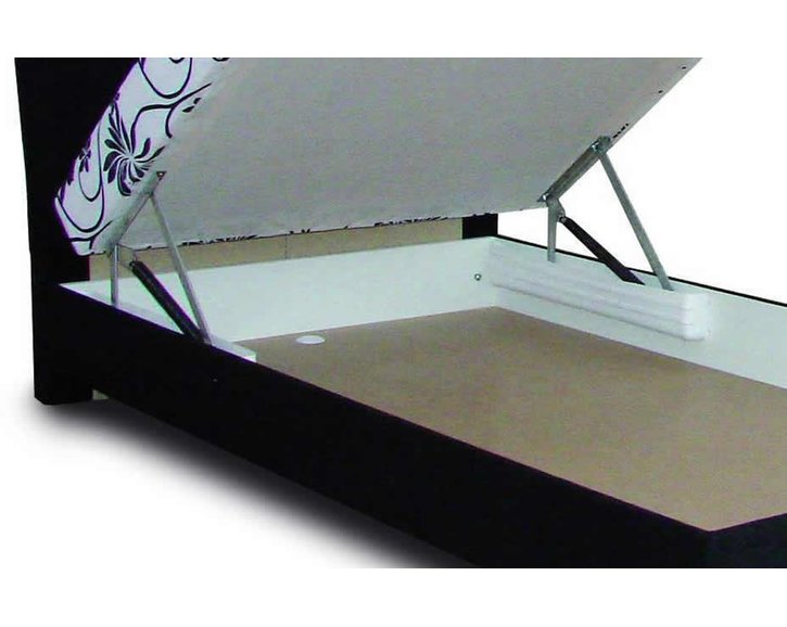 Zvýšená čalouněná postel s úložným prostorem ZAPA