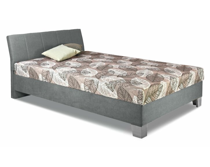 Zvýšená čalouněná postel s úložným prostorem ZAPA, 140x200