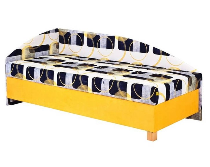 Čalouněná postel s čely a úložným prostorem Roman