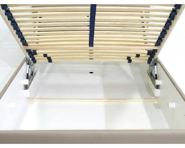 Čalouněná postel s úložným prostorem a roštem Belarona, 120x200