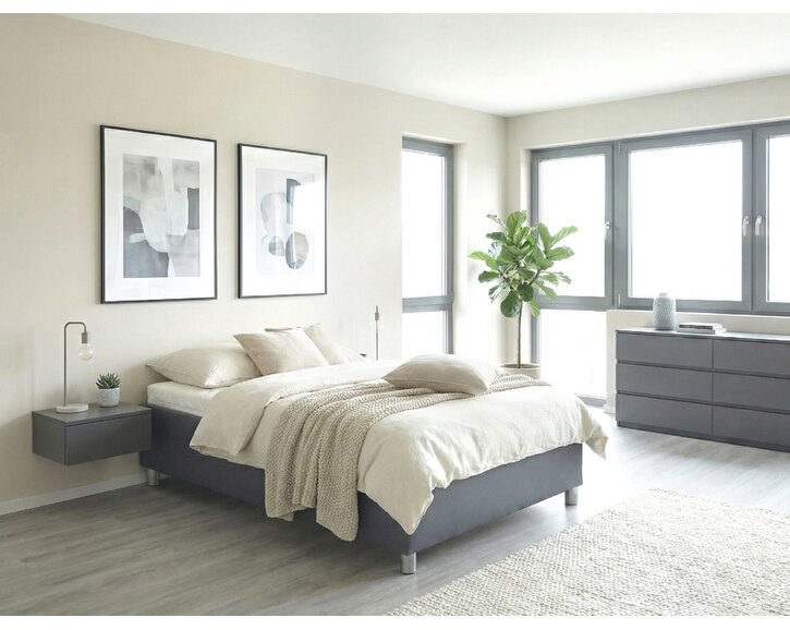 Zvýšená válenda s úložným prostorem Roneta, 120x200, tmavě šedá