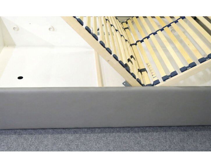 Zvýšená čalouněná postel s úložným prostorem Ryana, 120x200, šedá