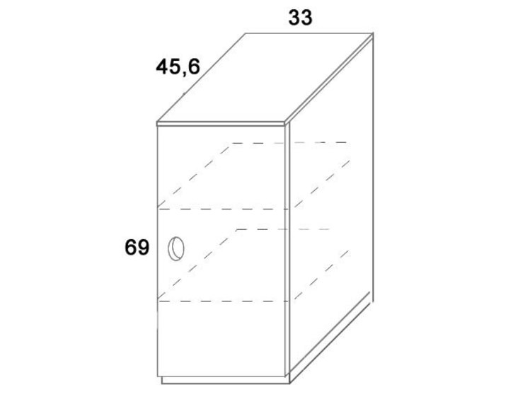 Komoda dvířková D405/BC-Domino, masiv buk - pohled č. 1