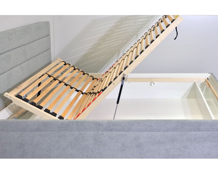 Čalouněná postel s úložným prostorem Fontana, 140x200 cm