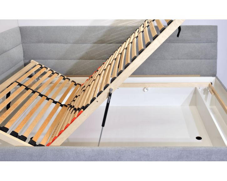 Čalouněná postel s úložným prostorem Niobe, 90x210 cm