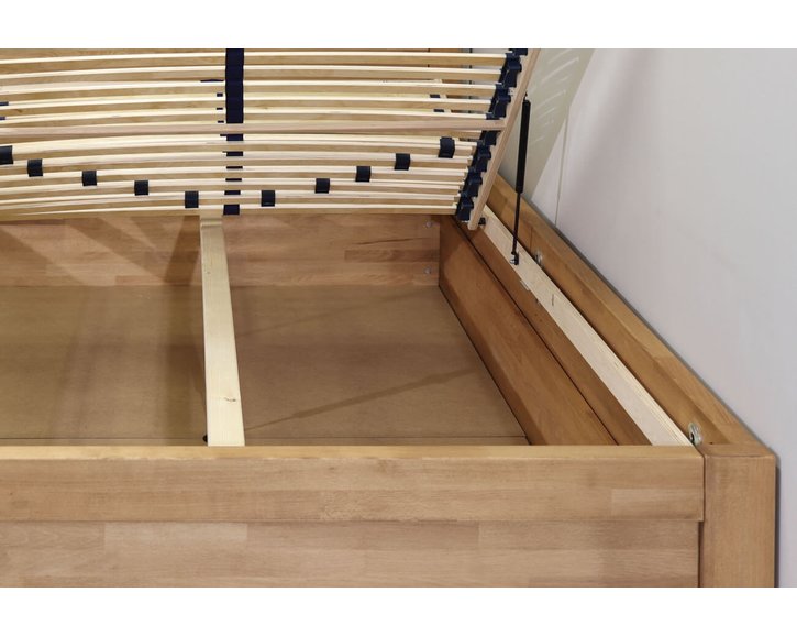 Zvýšená postel s úložným prostorem Klementin, 140x200, masiv buk