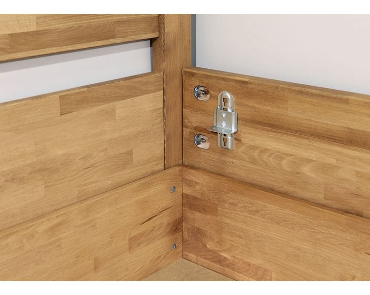 Zvýšená postel s úložným prostorem Klementin, 140x200, masiv buk