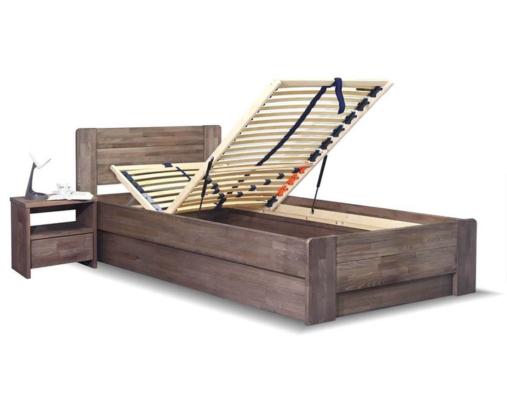 Postel s úložným prostorem ARION 2, 120x200, masiv buk