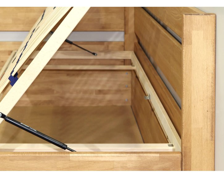 Zvýšená postel s úložným prostorem Academia, 80x200, 90x200, masiv buk, Pravá