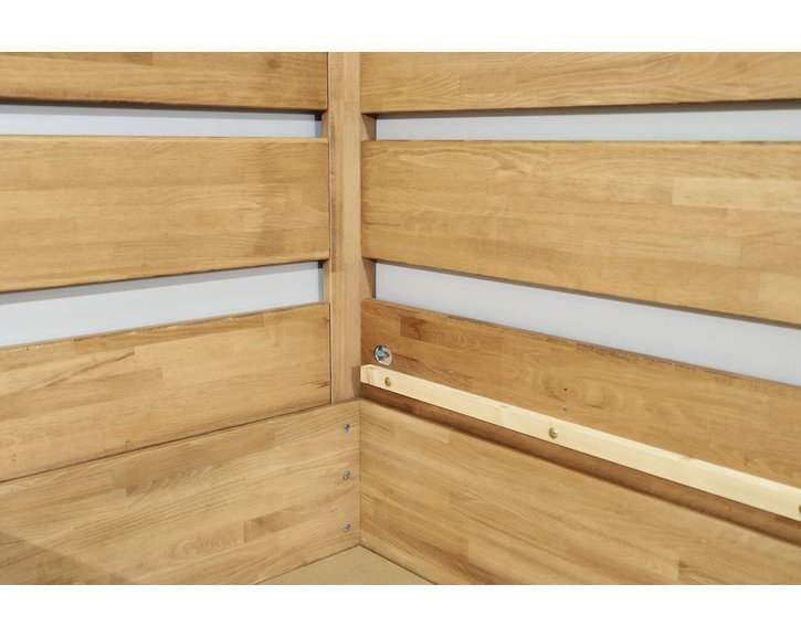 Postel s úložným prostorem Academia, masiv buk, Pravá