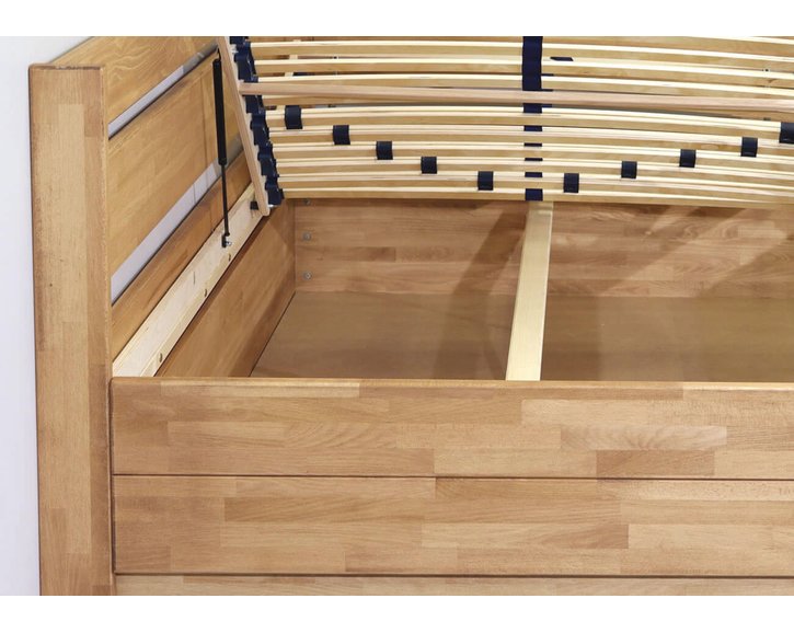 Postel s úložným prostorem Academia, masiv buk, 140x200, Levá