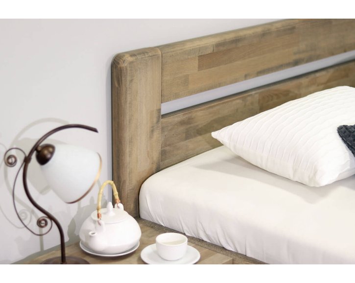 Zvýšená postel s úložným prostorem Primátor, masiv buk, 140x200