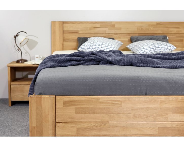 Postel s úložným prostorem Trinity 2, masiv buk