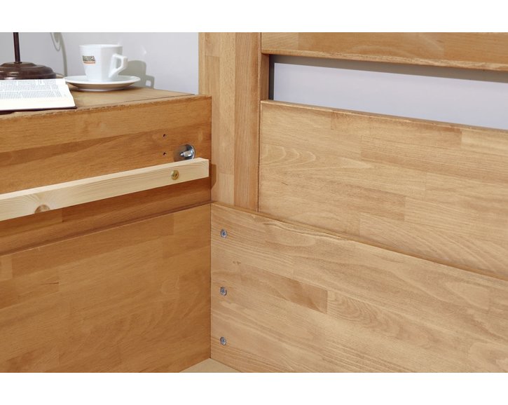 Postel s úložným prostorem Trinity 2, masiv buk