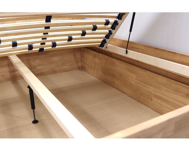 Postel s úložným prostorem Trinity 2, masiv buk, 140x200