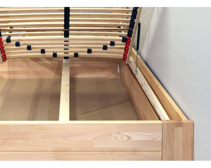 Postel s úložným prostorem Trinity, masiv buk, 140x200