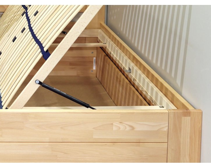 Postel s úložným prostorem Trinity, 80x200, 90x200, masiv buk