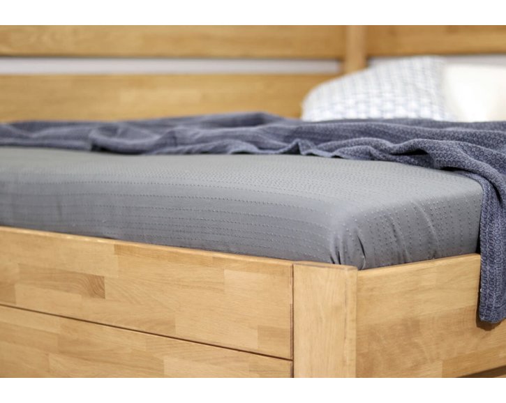 Postel s úložným prostorem Academia, 120x200, masiv buk, Levá