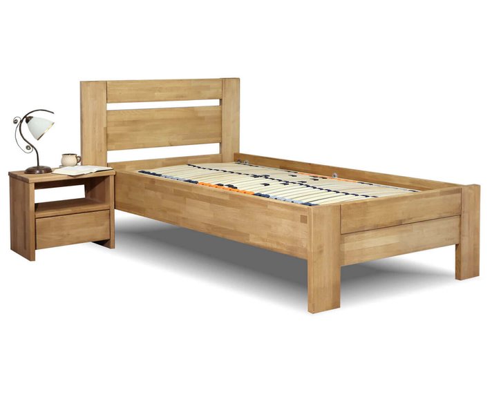 Zvýšená postel z masivu Orfeus, 120x200, masiv buk