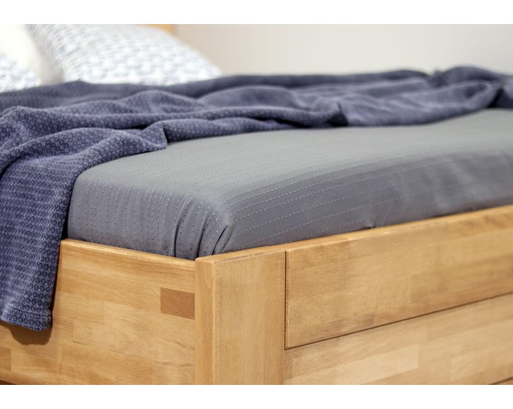Postel s úložným prostorem Orfeus, 120x200, masiv buk