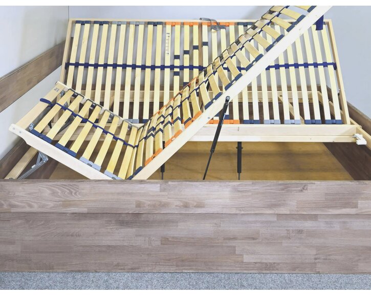 Vyklápění roštů - Postel s úložným prostorem Tylia