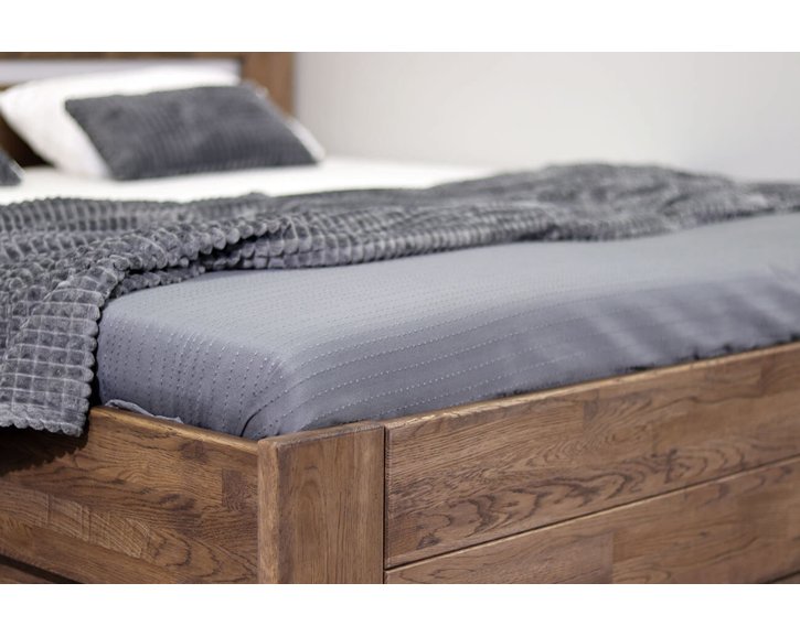 Postel s úložným prostorem Trinity, 120x200, masiv dub