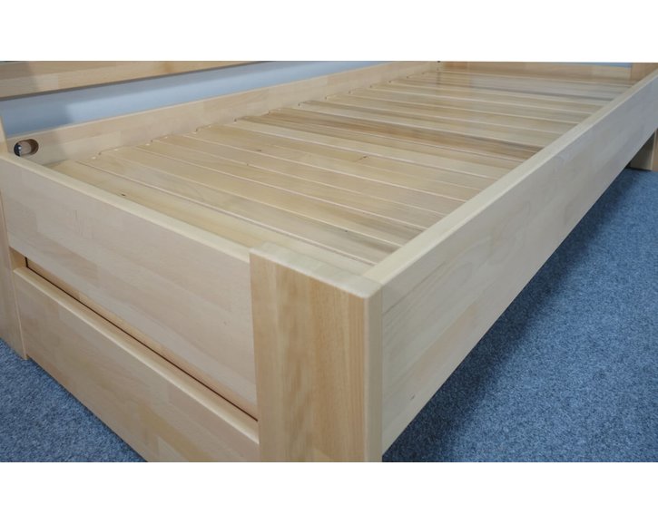Rozkládací postel ARLETA TWIN - PRAVÁ, masiv buk, 90-160x200cm - pohled č. 6