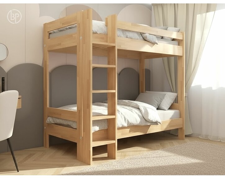 Poschoďová postel pro 2 děti ELIN, masiv buk Poschoďová postel pro 2 děti ELIN, masiv buk