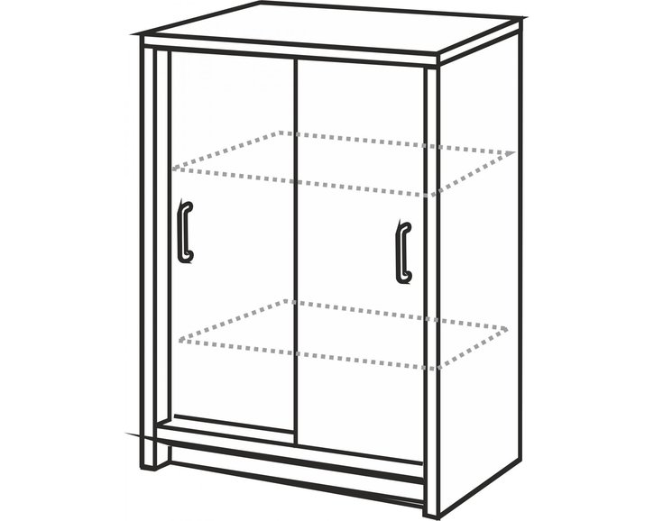 Komoda-prádelník s posuvnými dveřmi IA601A, lamino buk Komoda-prádelník s posuvnými dveřmi IA601A, lamino buk