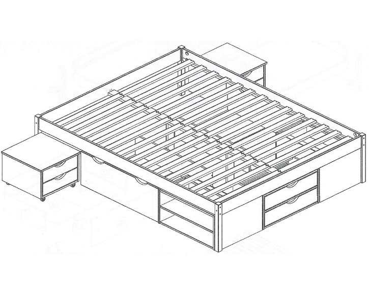 Manželská postel s úložným prostorem IA8803, IA8804 160x200, 180x200, masiv borovice Manželská postel s úložným prostorem IA8803, IA8804 160x200, 180x200, masiv borovice