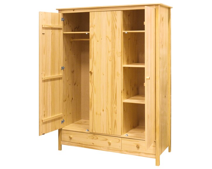 Skříň 3 dveřová IA8089 se zásuvkami, masiv borovice Skříň 3 dveřová IA8089 se zásuvkami, masiv borovice