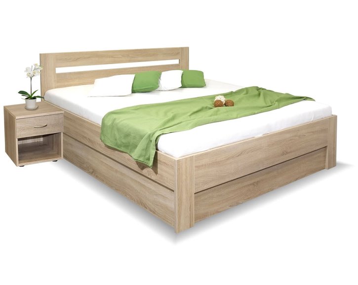 Manželská postel s úložným prostorem, boční výklop LADA 180x210, 180x220