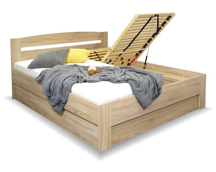 Manželská postel s úložným prostorem Maria, boční výklop, 160x210, 160x220